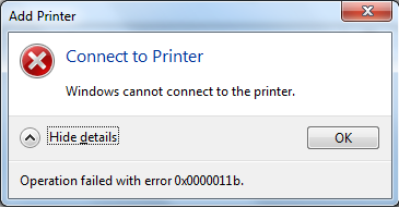Lỗi share máy in 0x0000011b